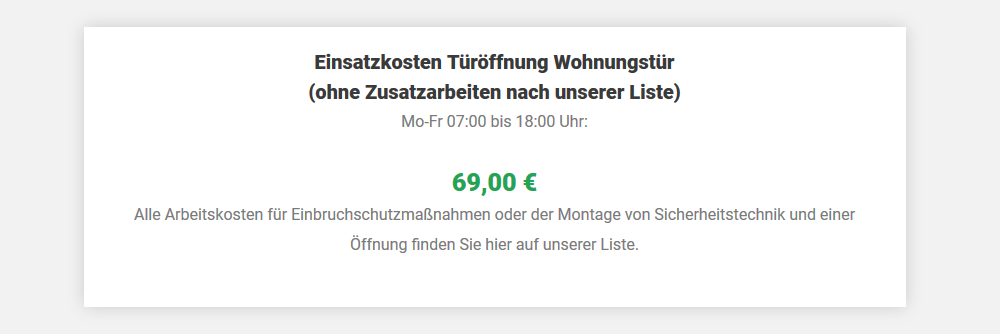 Schlüsseldienst Preise Bottrop